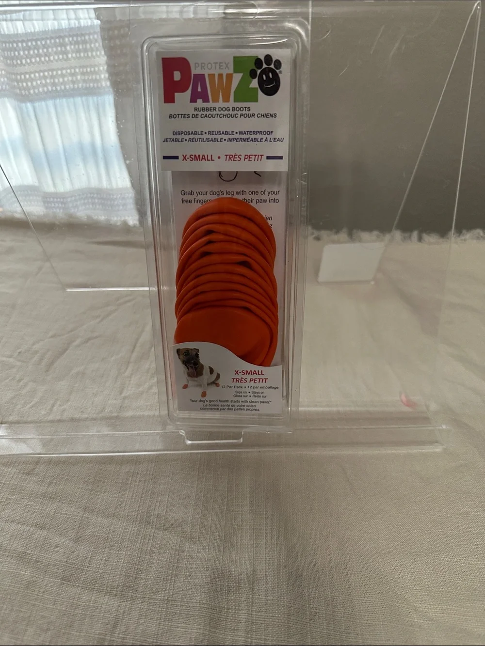 PAWZ Orange Rubber Dog Boots - X-Small size  Pack of 12 NWT